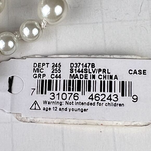 Cezanne 10" x 2" 6-Strand Faux Pearl Rhinestone Bracelet Sensitive Skin Toggle - Picture 6 of 9